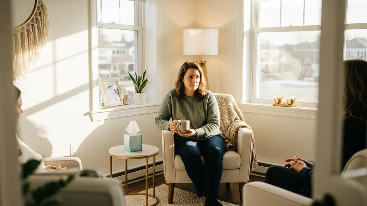 A person in a grief counselling session in Burlington